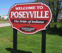 Poseyville Indiana welcome sign