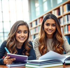 High school student taking online A-Level lesson