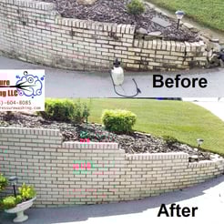 Brick retaining wall Cleaning in Morristown, Tn 37813 37814 near me by Bobs Pressure Washing LLC in Bulls Gap, Tn 37711 1