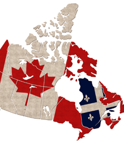 a map of canada with a map of the country of canada