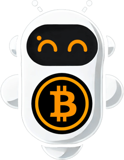 griderBOT logo, small smart bot with Bitcoin logo on the belly