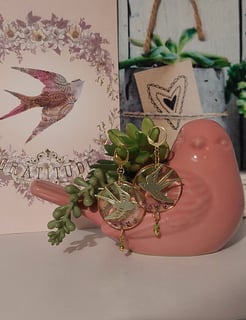 bijoux fleurs boucles d'oreilles oiseaux printemps