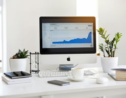 a computer monitor screen showing a marketing graph