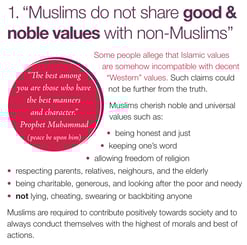Muslims do not share good  & noble values with noo-muslims