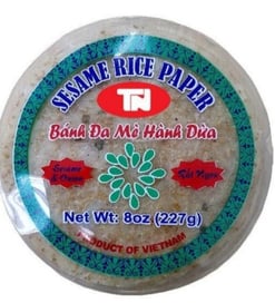 Sesame Rice Paper With Coconut & Onion, Bánh tráng mè với dừa và hành UpBe Food