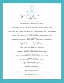 Sample Summer Appetizer Menu