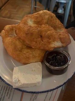 Mekitsi- local dish with jam and cheese, Bulgaria