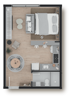 planta loft 205 e 208 - ORLA Laranjal