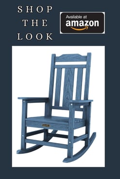 Blue Wooden Rocking Chair