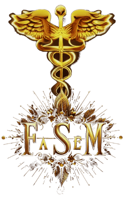 Logo F.A.S.E M. There is a Eusculapio stick