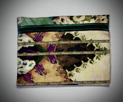 Marino's - trousse avec glissière - coton bio- motif sashiko - fonctionnel