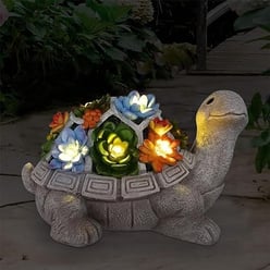 Solar Garden Outdoor Statue tortoise Turtle LED Lights Lawn Decor for Patio Balcony Yard unique gift