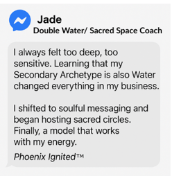 Testimonial Water + Water Archetype: Coach shares how honoring dual Water nature transformed messaging and soul expression