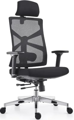 HOLLUDLE Silla con Respaldo Adaptativo, Soporte Lumbar y Reposacabezas 2D, Negro