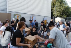 many people serving the community