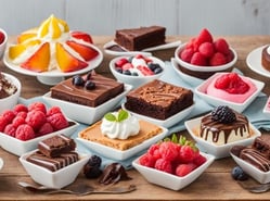 a variety of desserts and desserts on a table