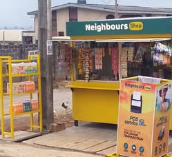 Neighbours Shop kiosk equipped with solar power and digital POS tools