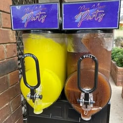 Close up of the slushie machine at Samantha's xmas in July party in Redlands.