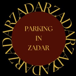 Letters KINKY surrounding a purple circle. Title inside the circle: Parking in Zadar