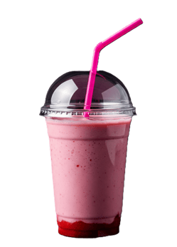 A Strawberry Shake that is offered by PremiYum Foods