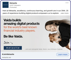 Metasite employee advocacy example