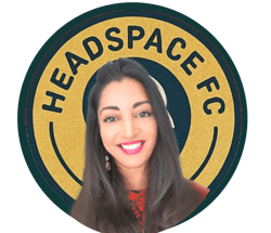 a woman with a headspacer and a headspacer
