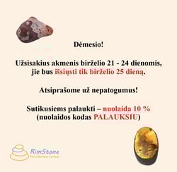 skelbimas apie prekių išsiuntimą tik birželio 25 d.