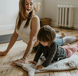 mother and daughter practicing health