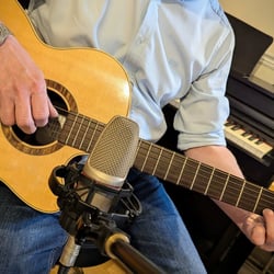 Recording acoustic guitar with beyerdynamic microphone for Angie Jean track when i see you