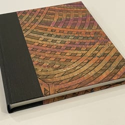 Journal, hardcover, paste paper curved lines - Bound Impressions