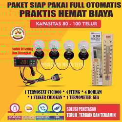 Paket Siap Pakai STC1000 Kapasitas 20 Sampai 100 Butir Telur