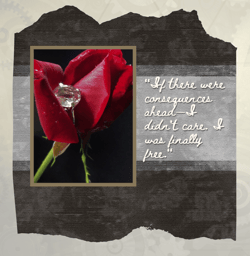 a red rose with a diamond ring on it