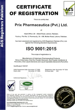 ACS ISO certificate of manufacturing