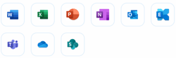 a set of four different types of office supplies