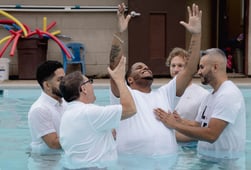 a man being baptized