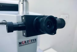 "Camera of a Micro Vickers hardness tester for capturing high-precision indentation images."