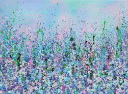 a painting of a meadow with flowers
