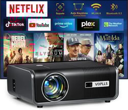VOPLLS Smart Proyector 28000 Lumen Smart Proyector WiFi Bluetooth 