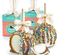 A Gift Inside Birthday Chocolate Dipped Caramel Apples Pair 2 Piece Set