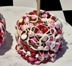 Gourmet Jumbo Caramel Apple (Pink, Red & White candy buttons "Hope is Sweet" with White Choclate)