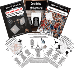 word search murder sports countries