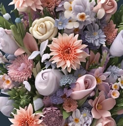 a bunch of flowers that are sitting on a table