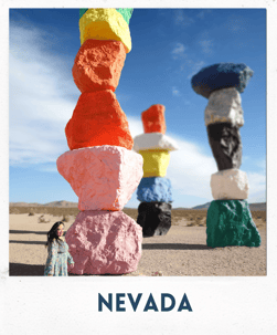 usa, vegas, las vegas, 7 magic mountains, colorful, a group of rocks stacked on top of each other