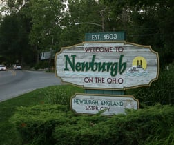 Newburgh on the Ohio welcome sign