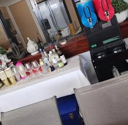 Slushie machine in amongst the New Years setup at a home in Redlands.