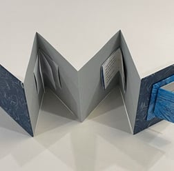 Accordion with Japanese paper and small book on cover - Bound Impressions