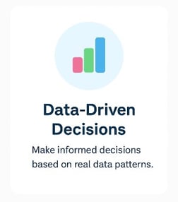 Data-Driven Decisions. Make informed decisions based on real data patterns. Bar chart icon