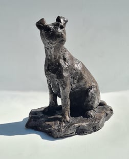 Oeuvre d'artiste- sculpture-Jack russel  en bronze- art animalier
