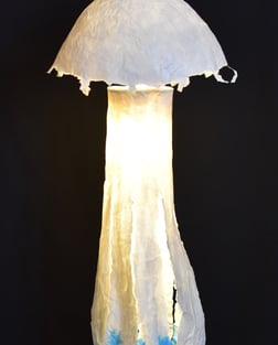 suspension luminaire méduse sculpture papier Sète
