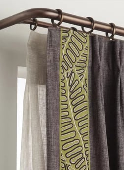 tringle double cintrée bronze pour tentures et voilages